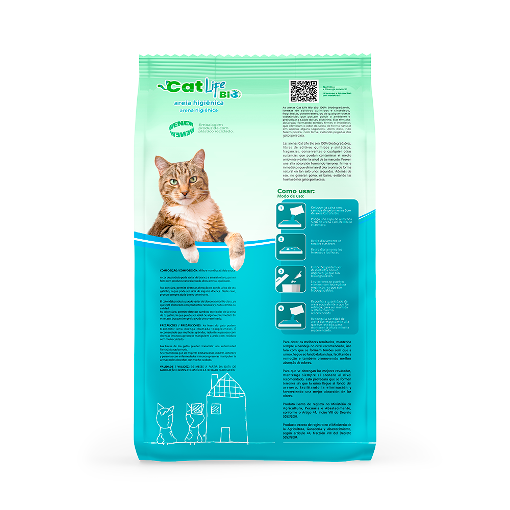 7898714350183_verso_ CAT LIFE BIO FINA 4KG - Imagem 2