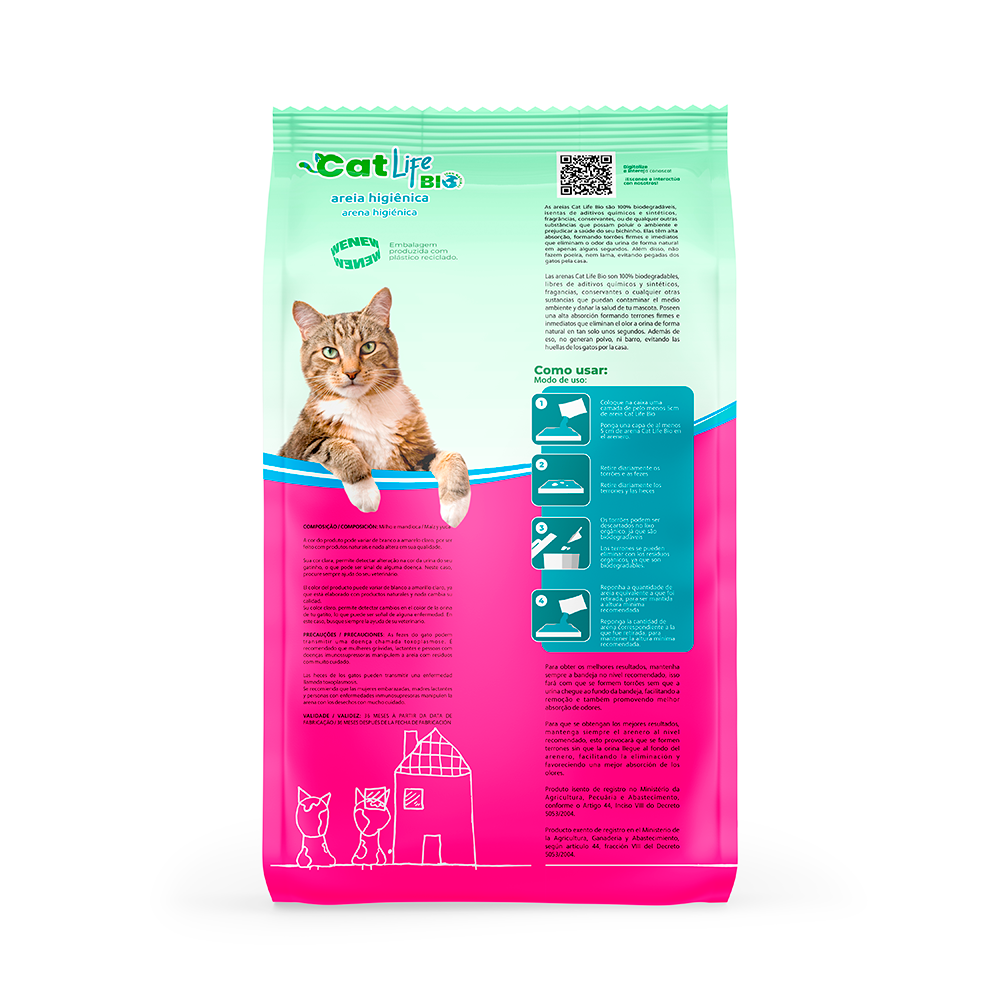 7898714350206_verso_ CAT LIFE BIO GROSSA 4KG - Imagem 2